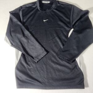 Nike Longsleeve Shirt Mens Size Medium Black Mini Swoosh Logo Sports Y2k